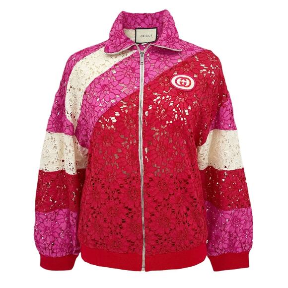 GUCCI Lace & Intarsia Jacket XXS